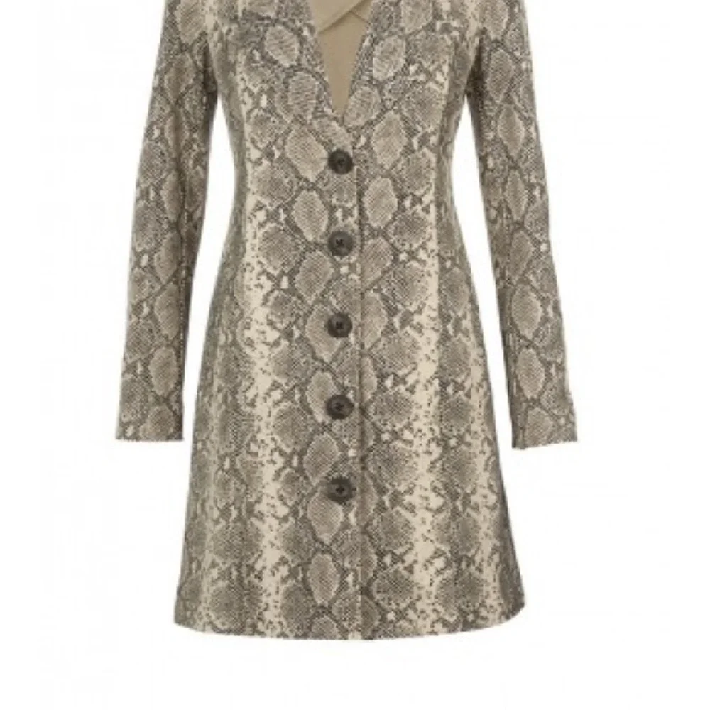 CAbi Brown and Black Trench Coat with Snakeskin Pattern - Picture 7 of 9